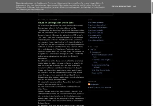 Screenshot von Antifa Blog
