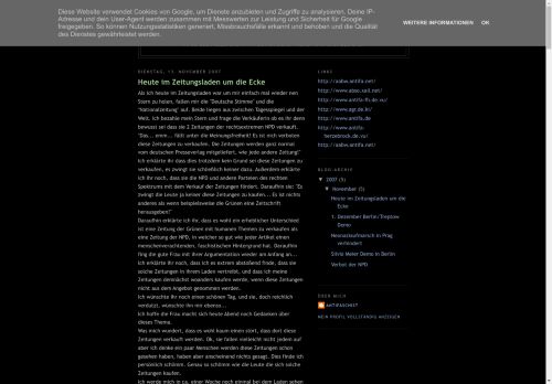 Screenshot Antifa Blog