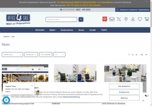 Screenshot Büromöbel gebraucht und neu von Markenherstellern