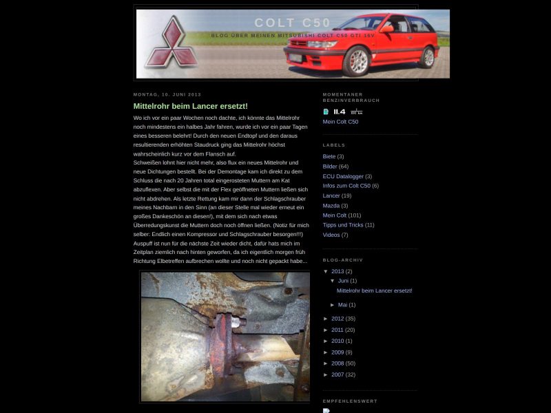 Screenshot von Colt C50 Blog