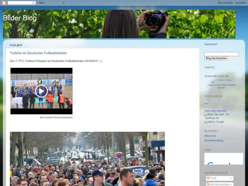 Screenshot von Potsdam Blog