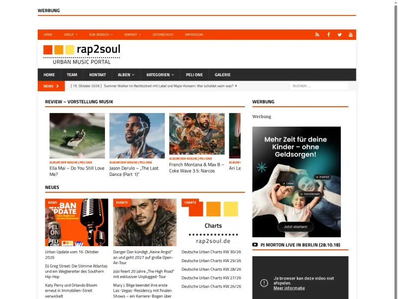 Screenshot von rap2soul - Black Music Portal