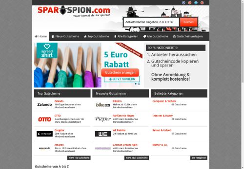 Screenshot SparSpion Schnäppchenjäger
