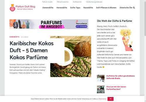 Screenshot Welt der Düfte & Parfüme 